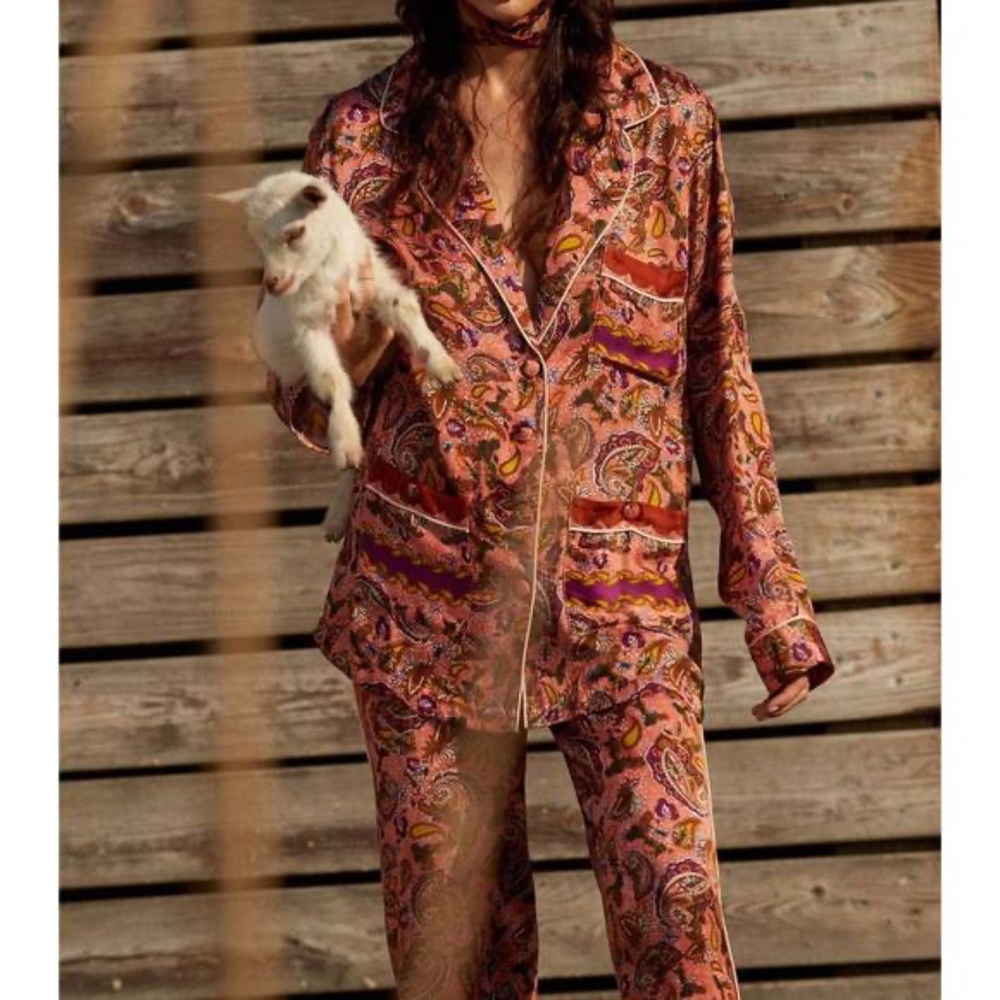 CAROLINA K chloe blouse in paisley rose NWT size XS